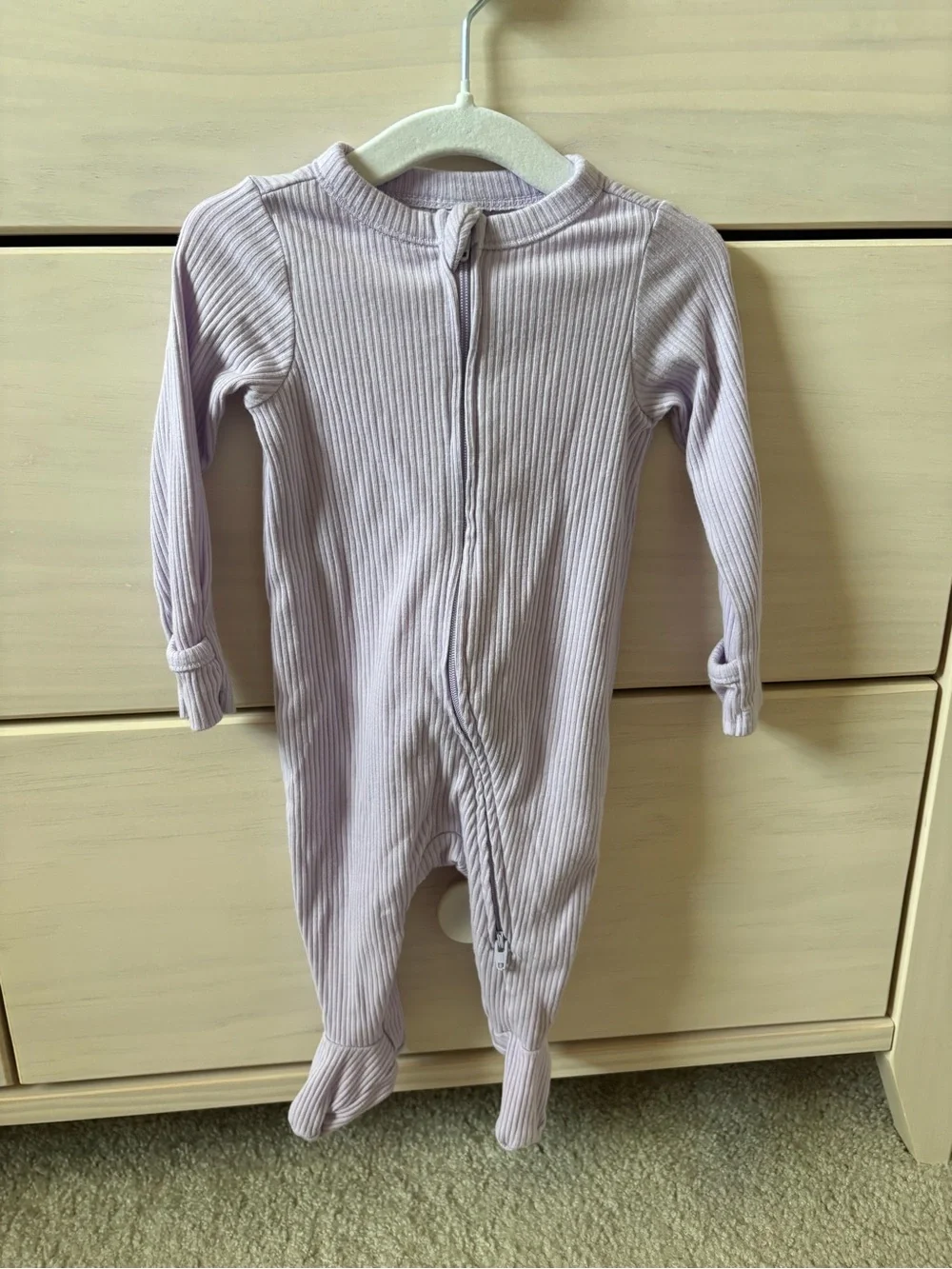 Old Navy Ribbed Footed One-Piece Trio in Yellow, Lavender, Gray